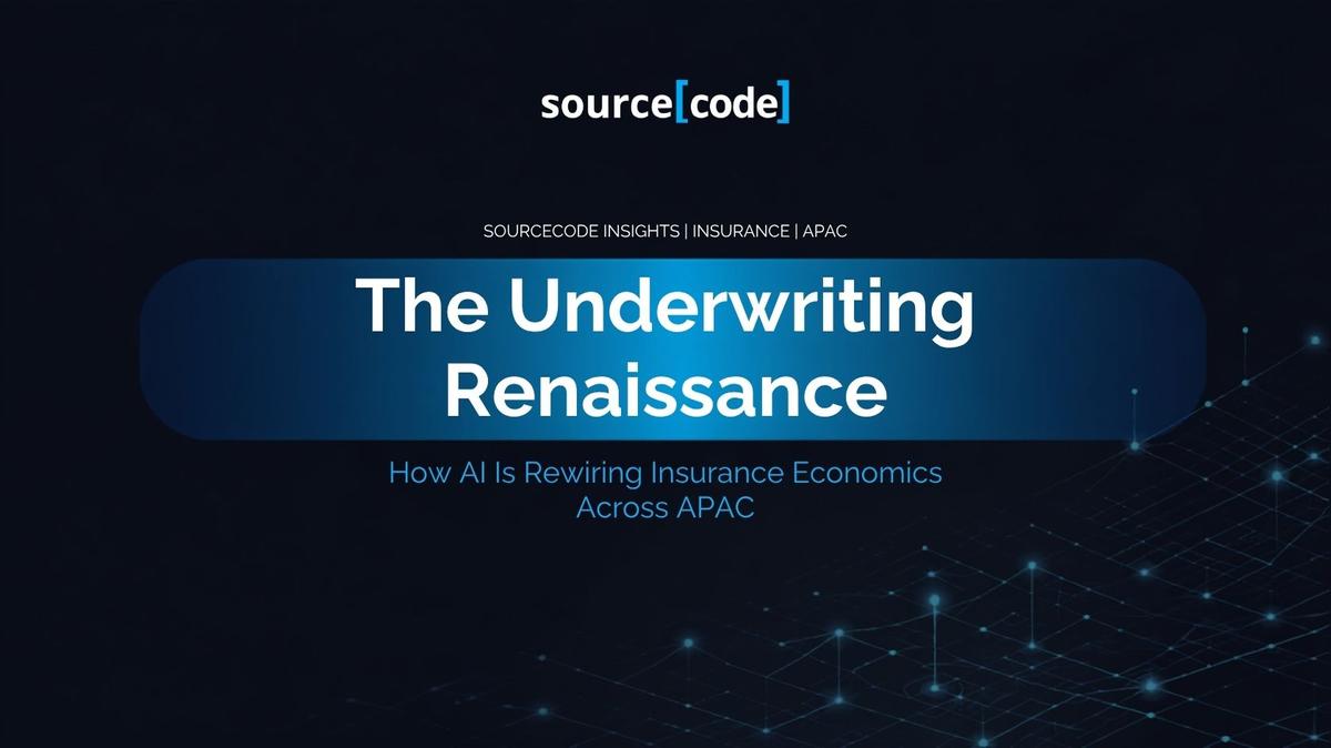 Executive infographic on AI-driven underwriting and claims transformation in APAC insurance